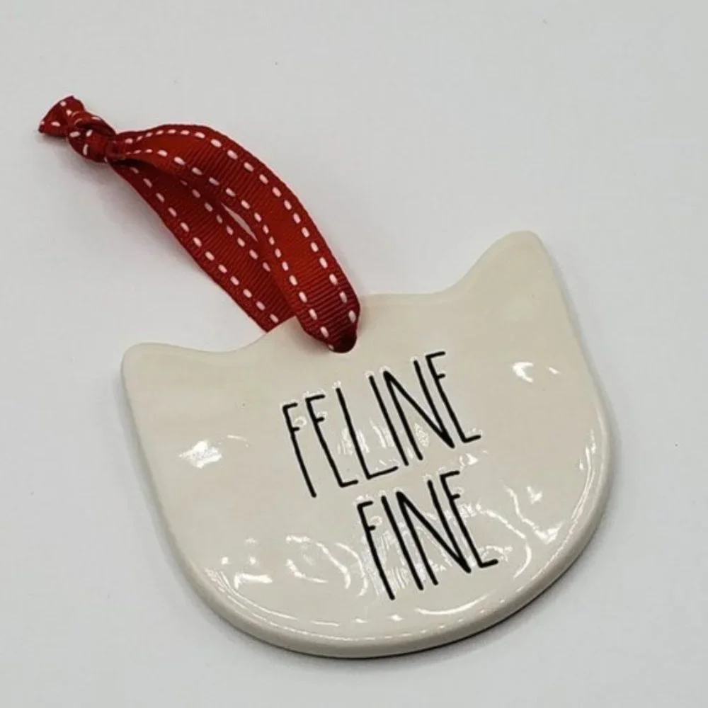 Rae Dunn Christmas Ornaments STAY PAWSITIVE, MEOWY CATMAS, FELINE FINE